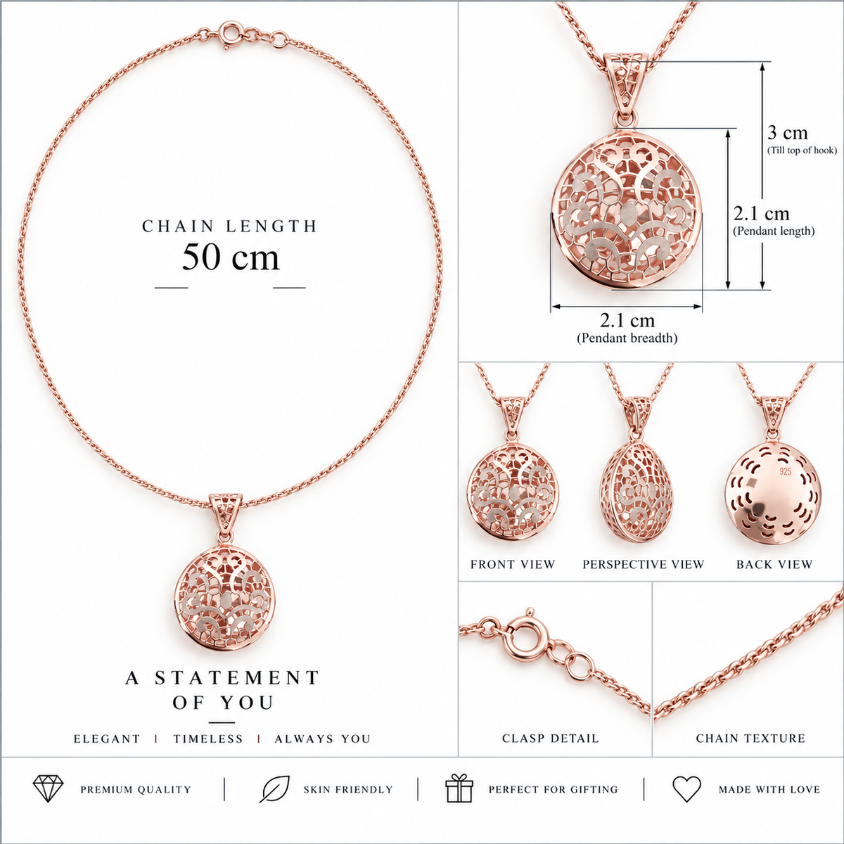 Rose Gold Garden Pendant