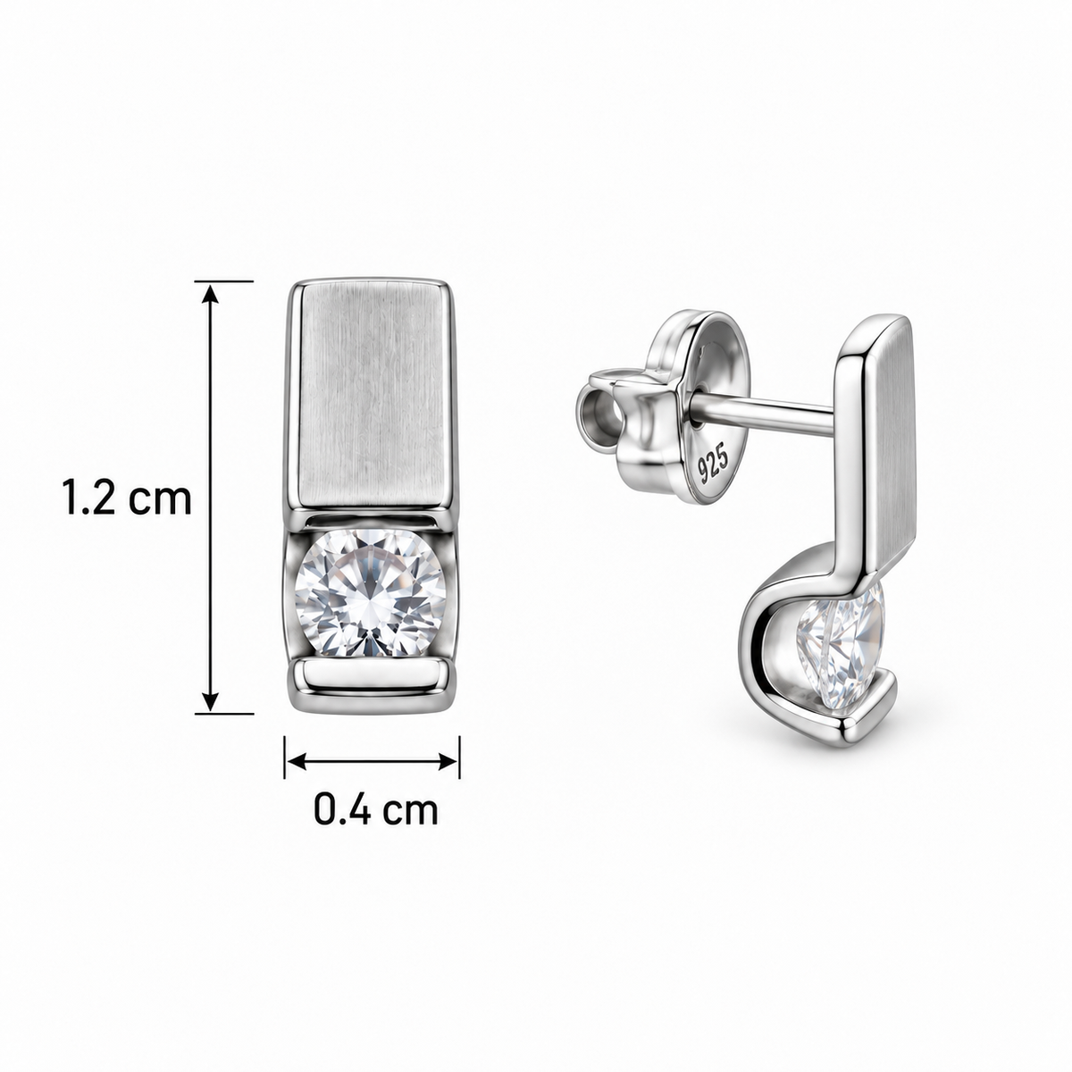 Silver Sparkle Stud Earrings
