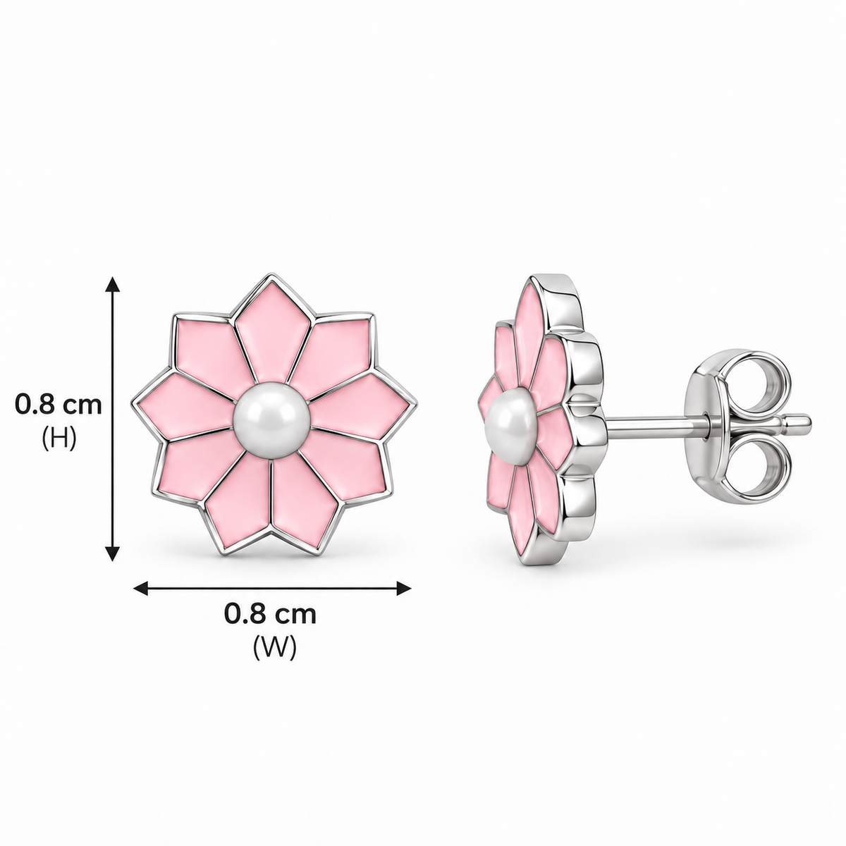 Pink Daisy Stud Earrings