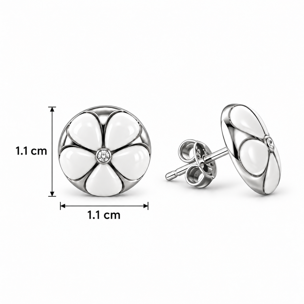 Pearl White Blossom Stud Earrings
