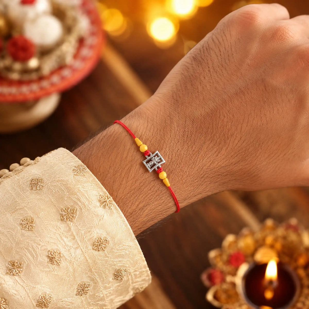 Twinklitz Spiritual Symbol Sterling Silver Rakhi