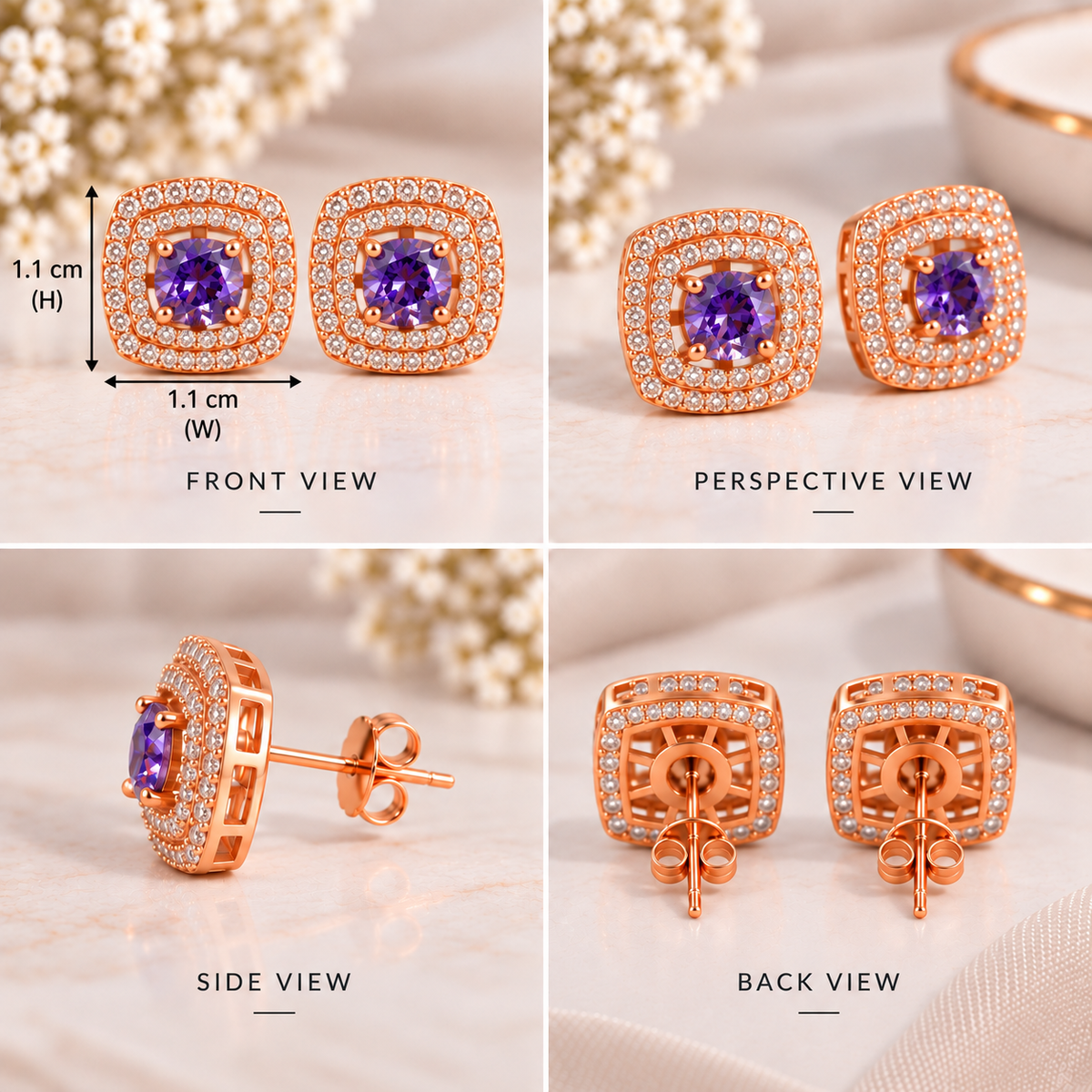 Purple Radiance Stud Earrings