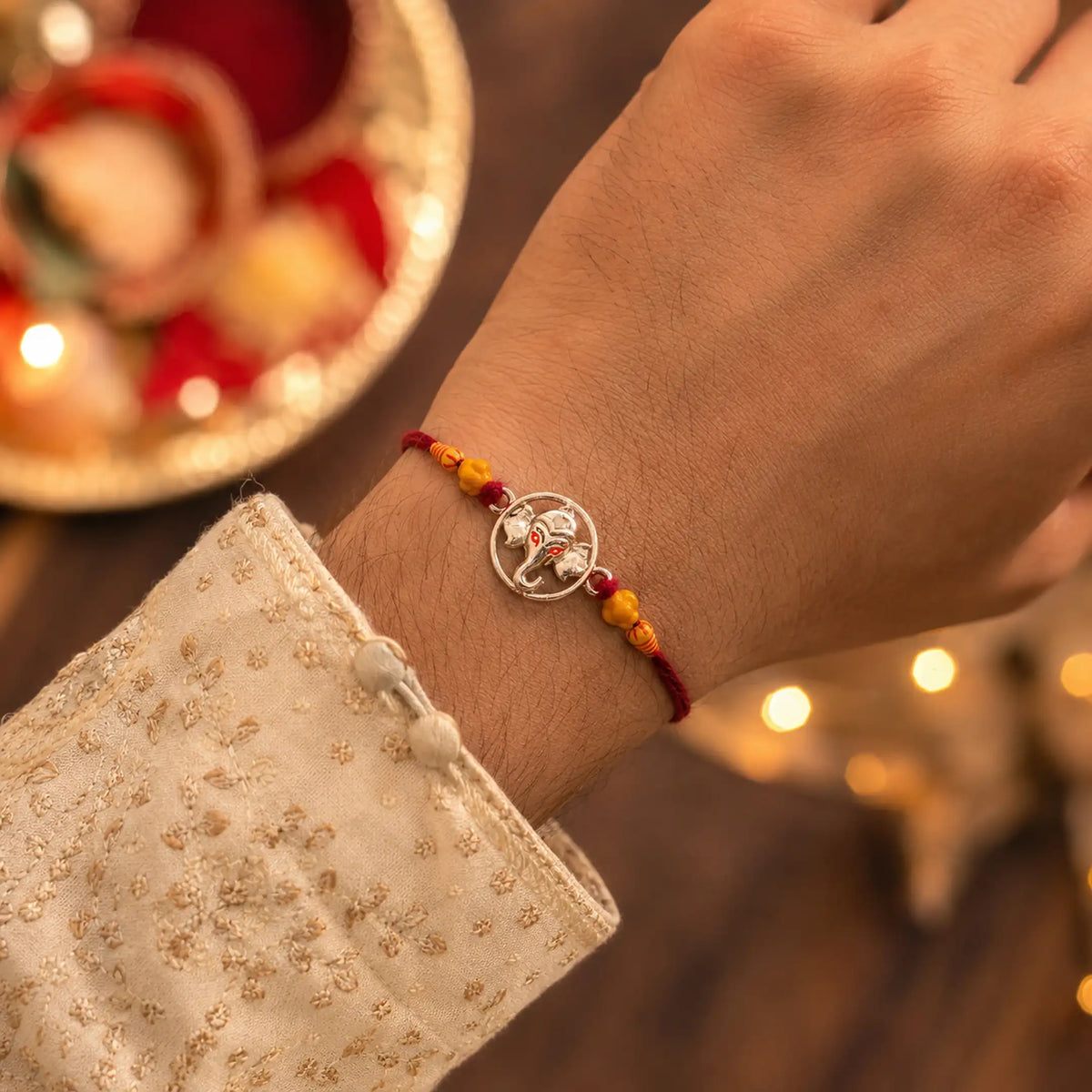 Twinklitz Ganpati 925 Sterling Silver Rakhi