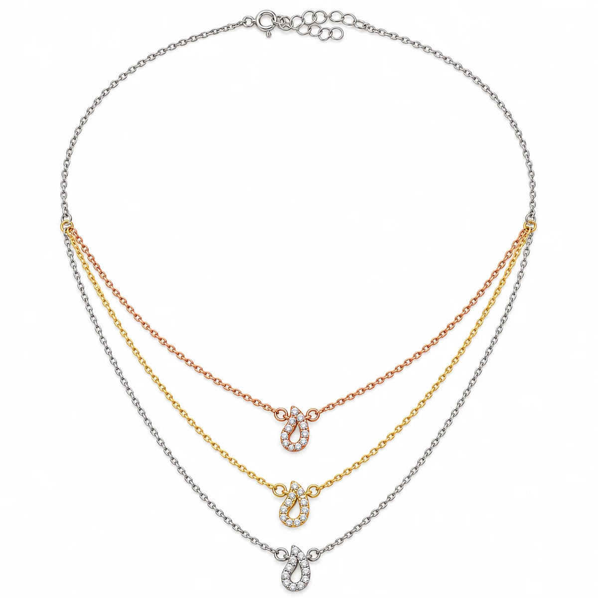 Three Tone Layered Necklace