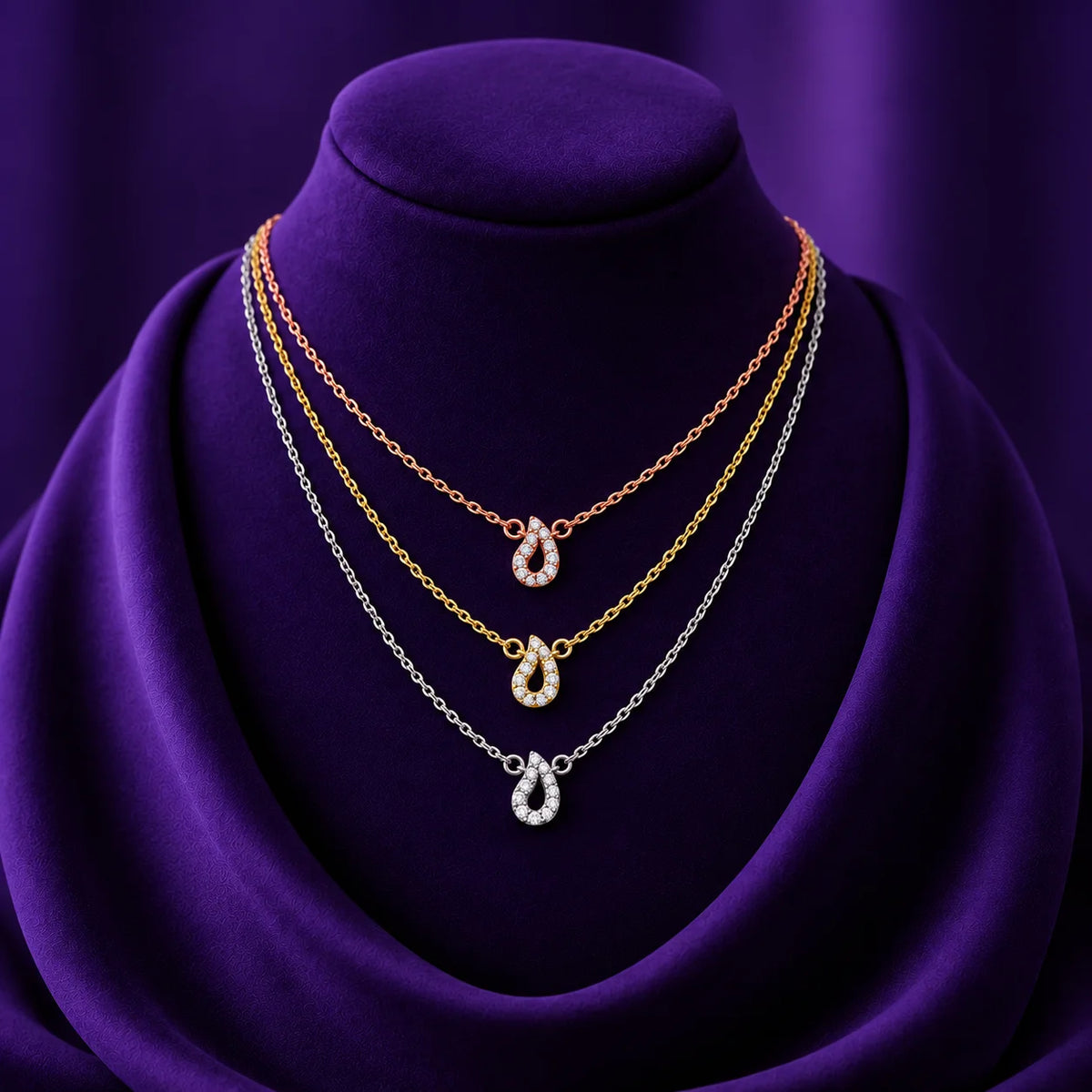 Three Tone Layered Necklace