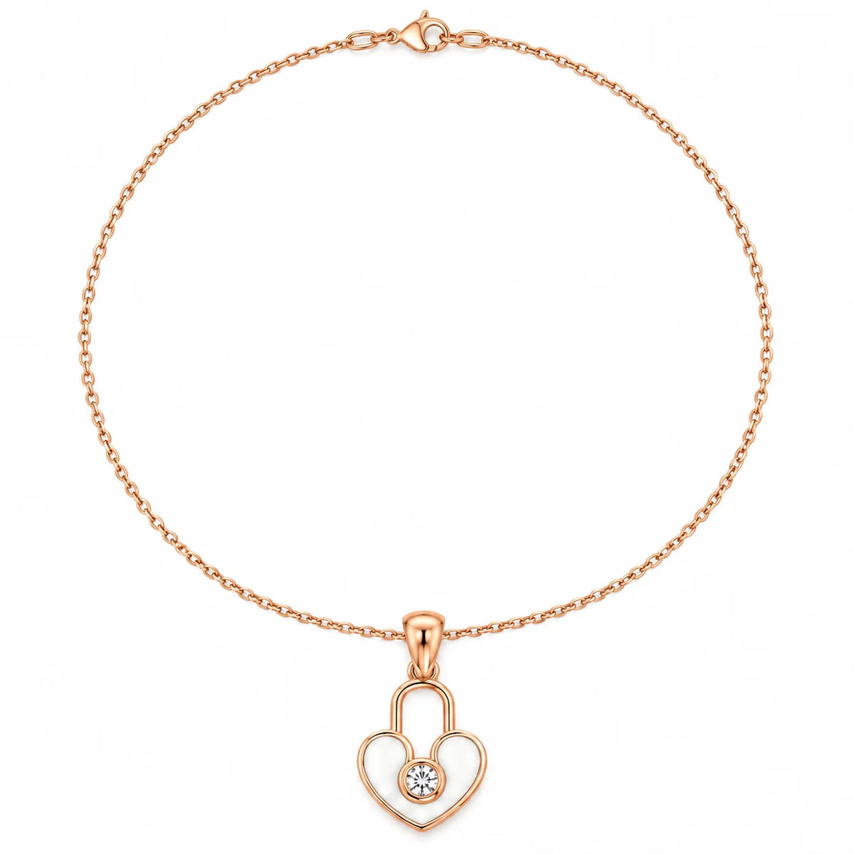 Twinklitz Sterling Silver Heart Gold White Kids Pendant