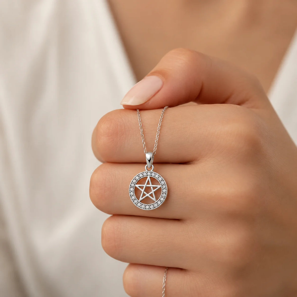 Twinklitz Sterling Silver Star Diamond Kids Pendant