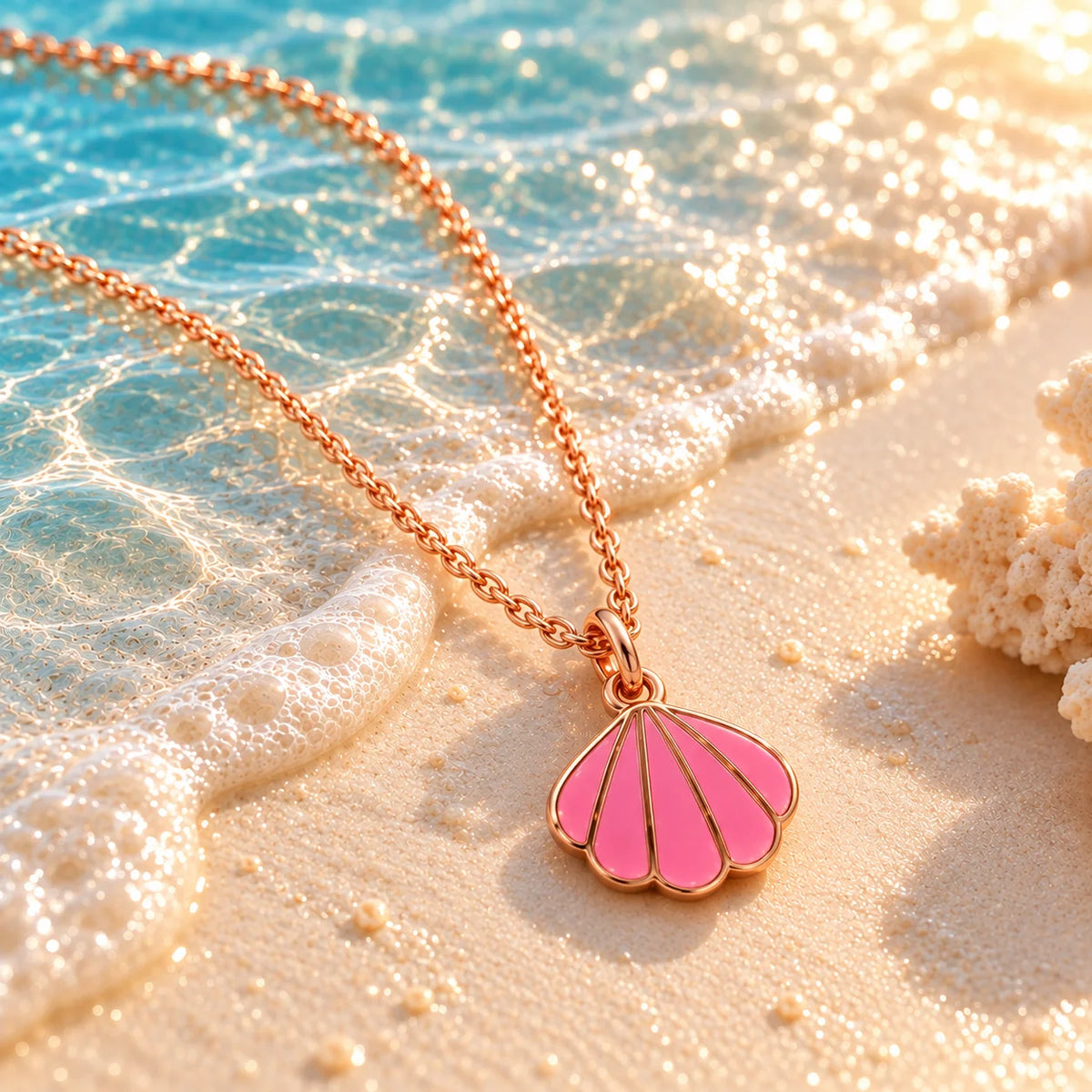 Seaside Pink Shell Necklace