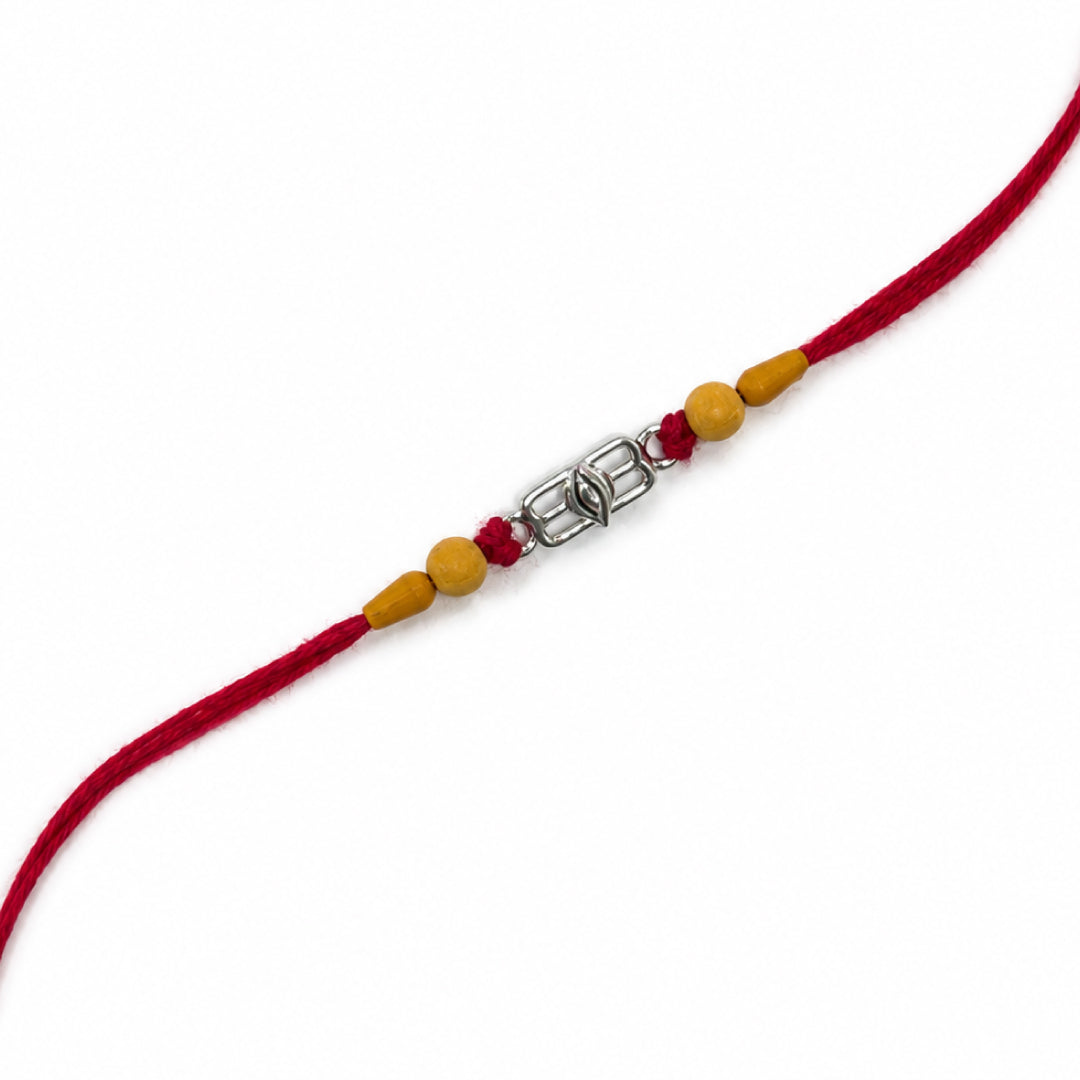 Twinklitz Shiv Trinetra Sterling Silver Rakhi - packaging view