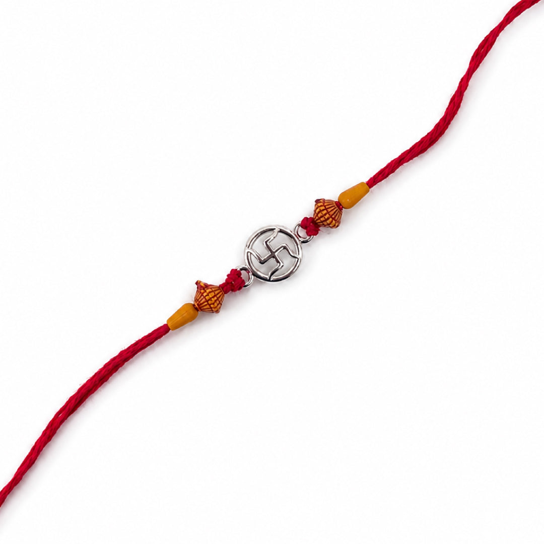 Twinklitz Sterling Silver Swastik Rakhi - packaging view