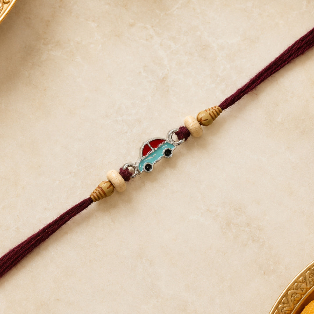Twinklitz Mini Car Sterling Silver Rakhi - front view