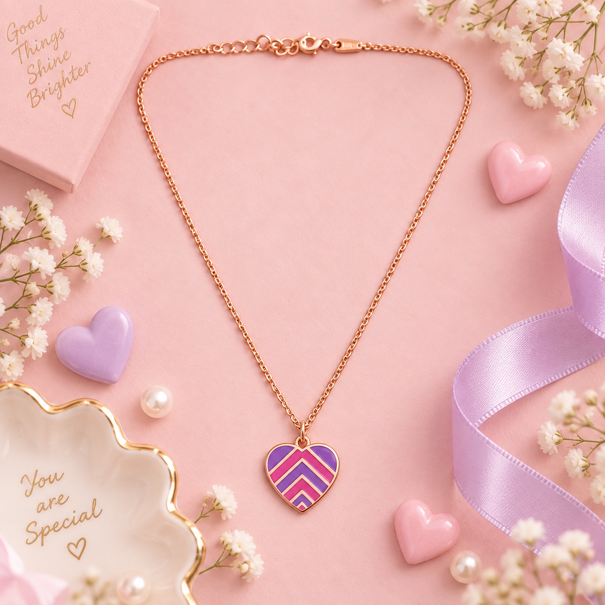 Vibrant Love Heart Pendant Necklace