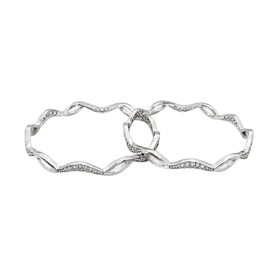 Twinklitz Sterling Silver Curve Leaf Baby Bangles