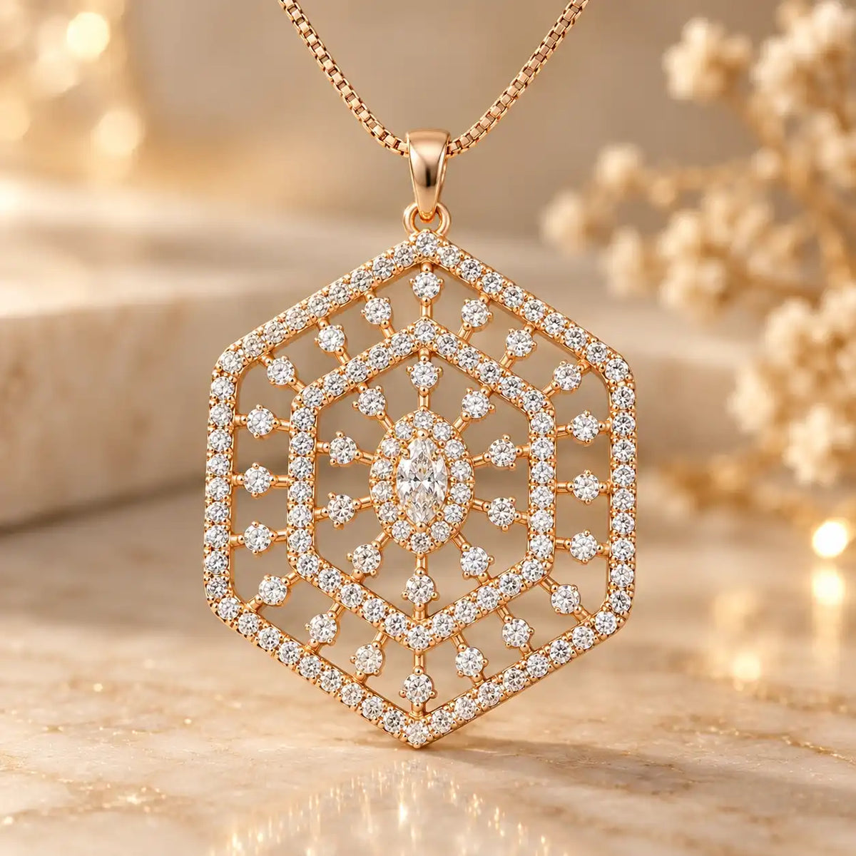 Radiant Hexagon Necklace Set