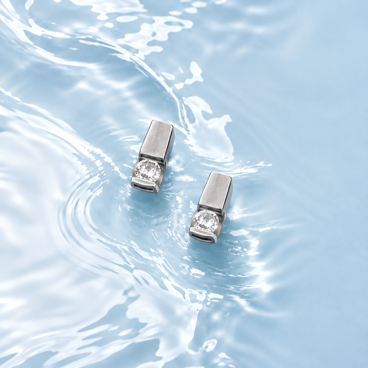 Silver Sparkle Stud Earrings