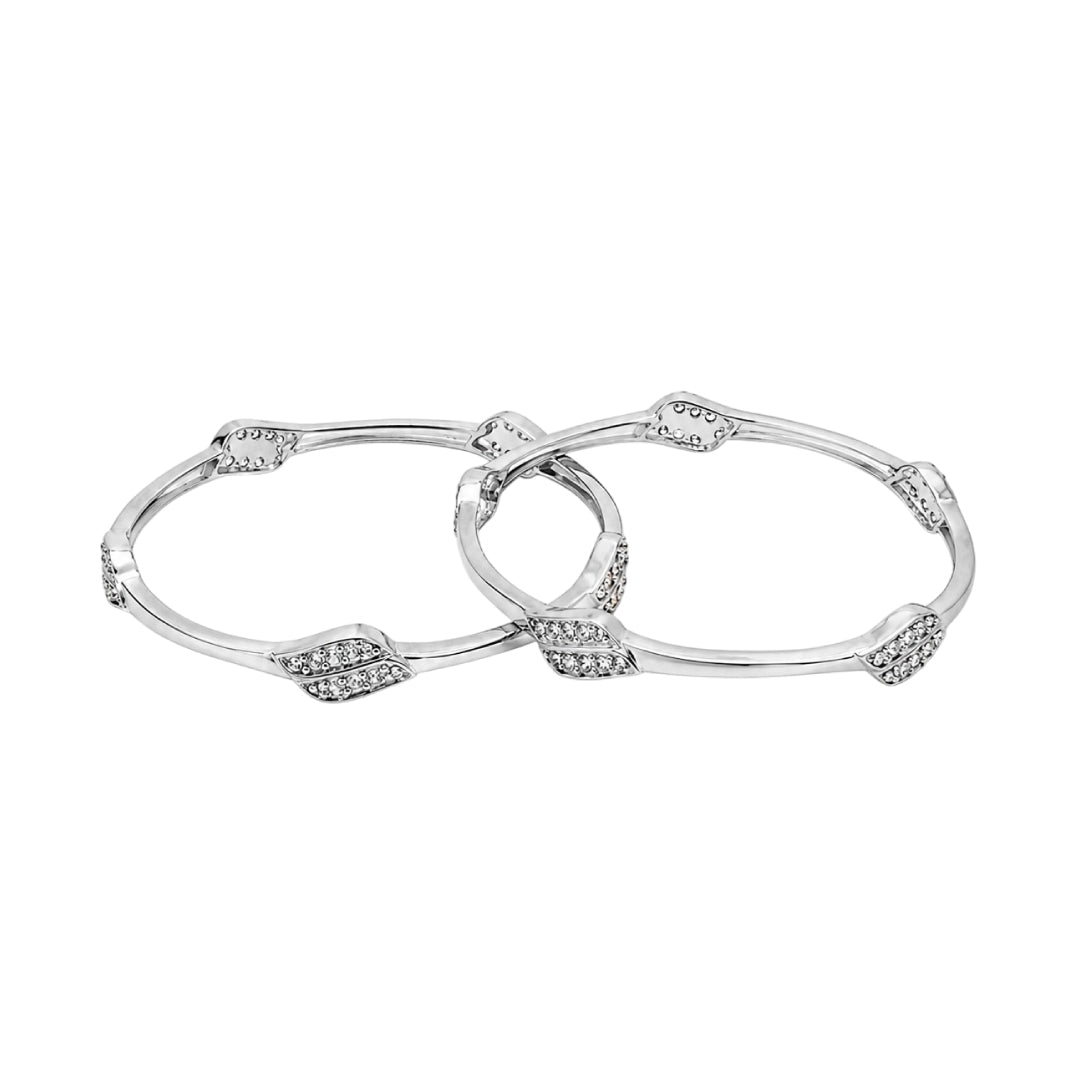 Twinklitz Sterling Silver Leaf Baby Bangles
