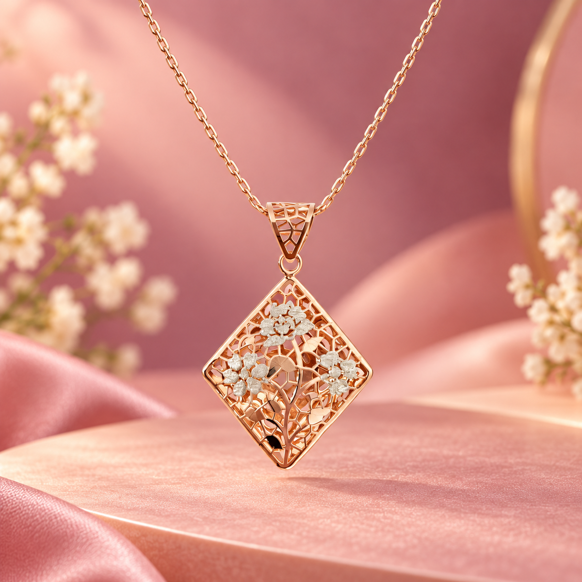 Floral Bloom Pendant Necklace