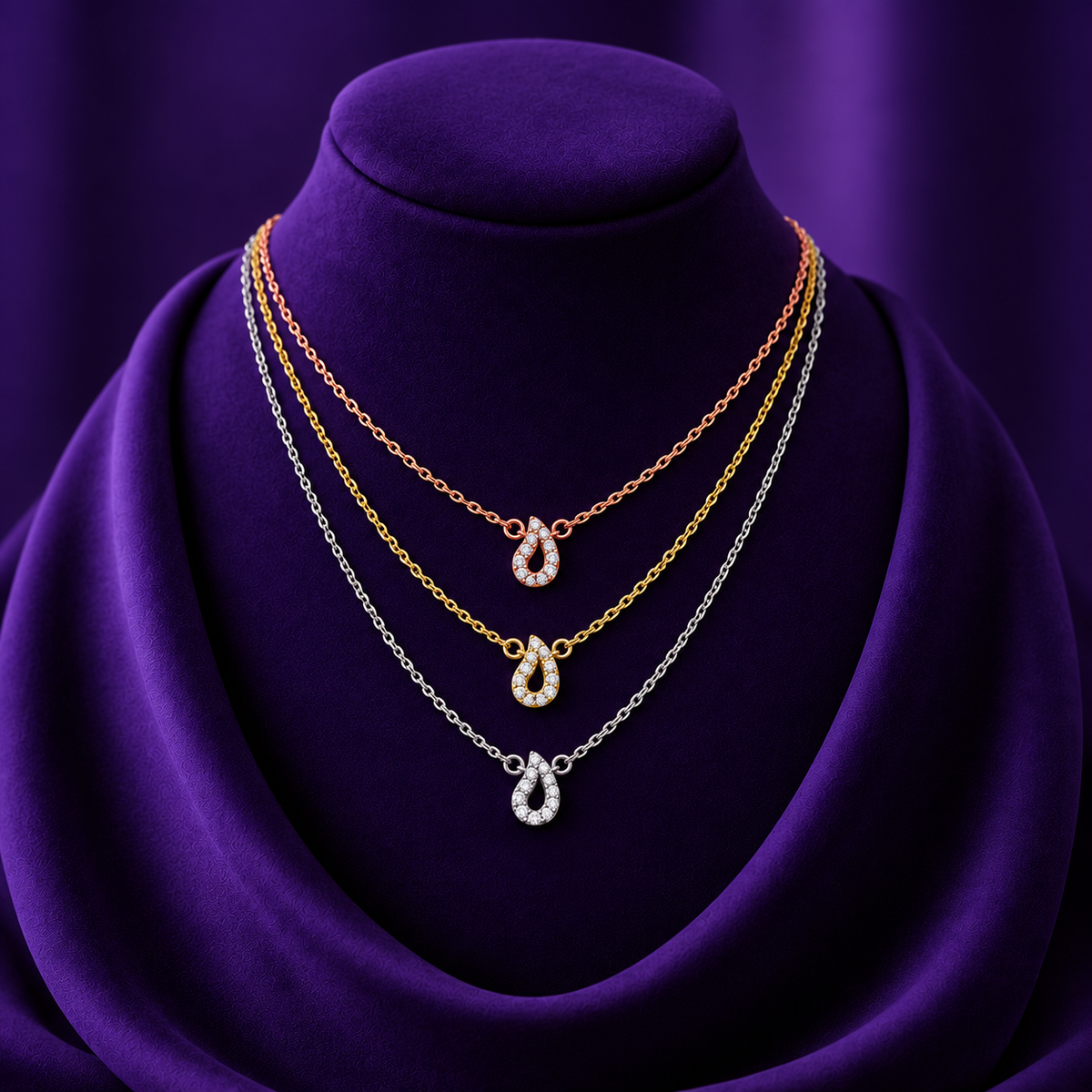 Three Tone Layered Necklace