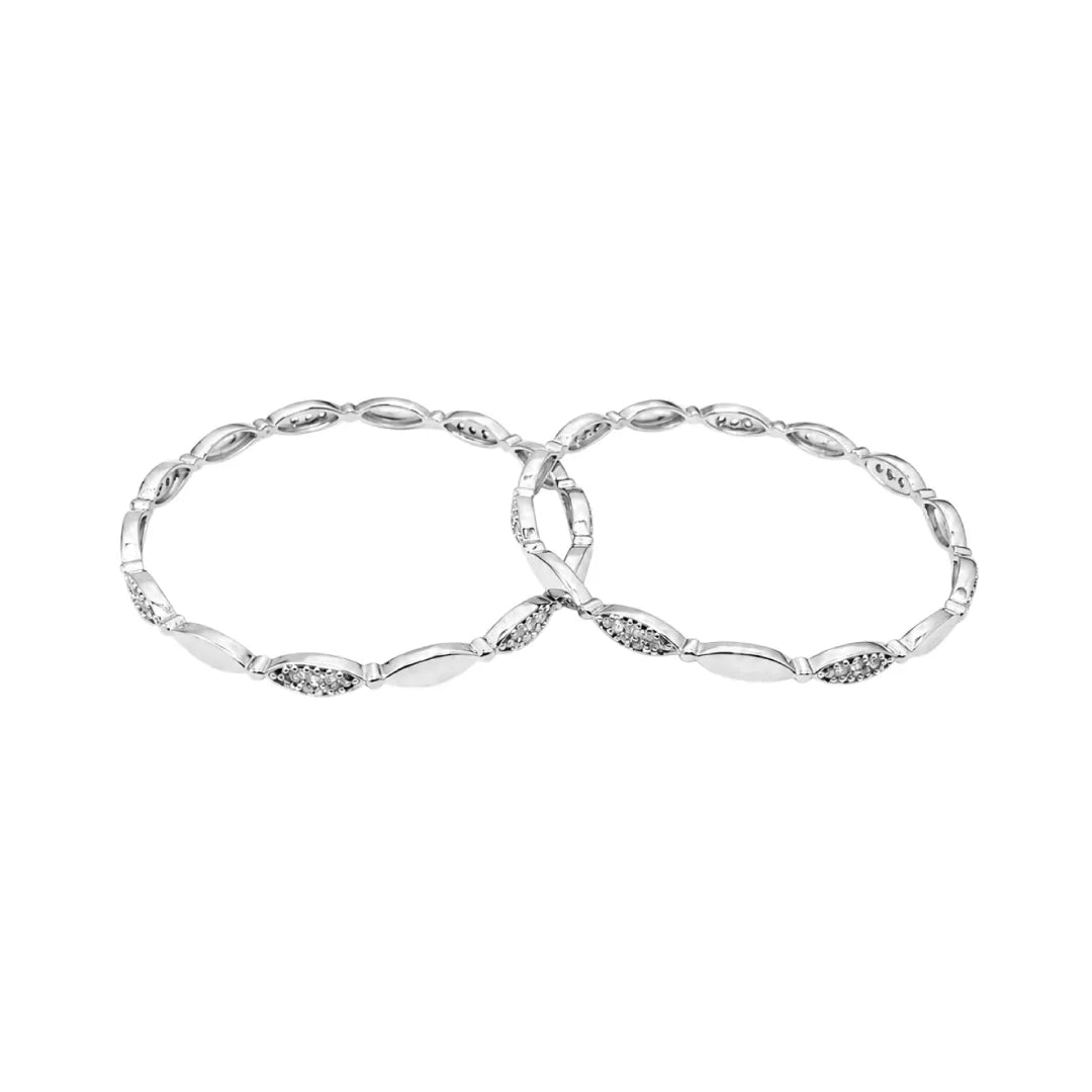 Twinklitz Sterling Silver All Leaf Baby Bangles