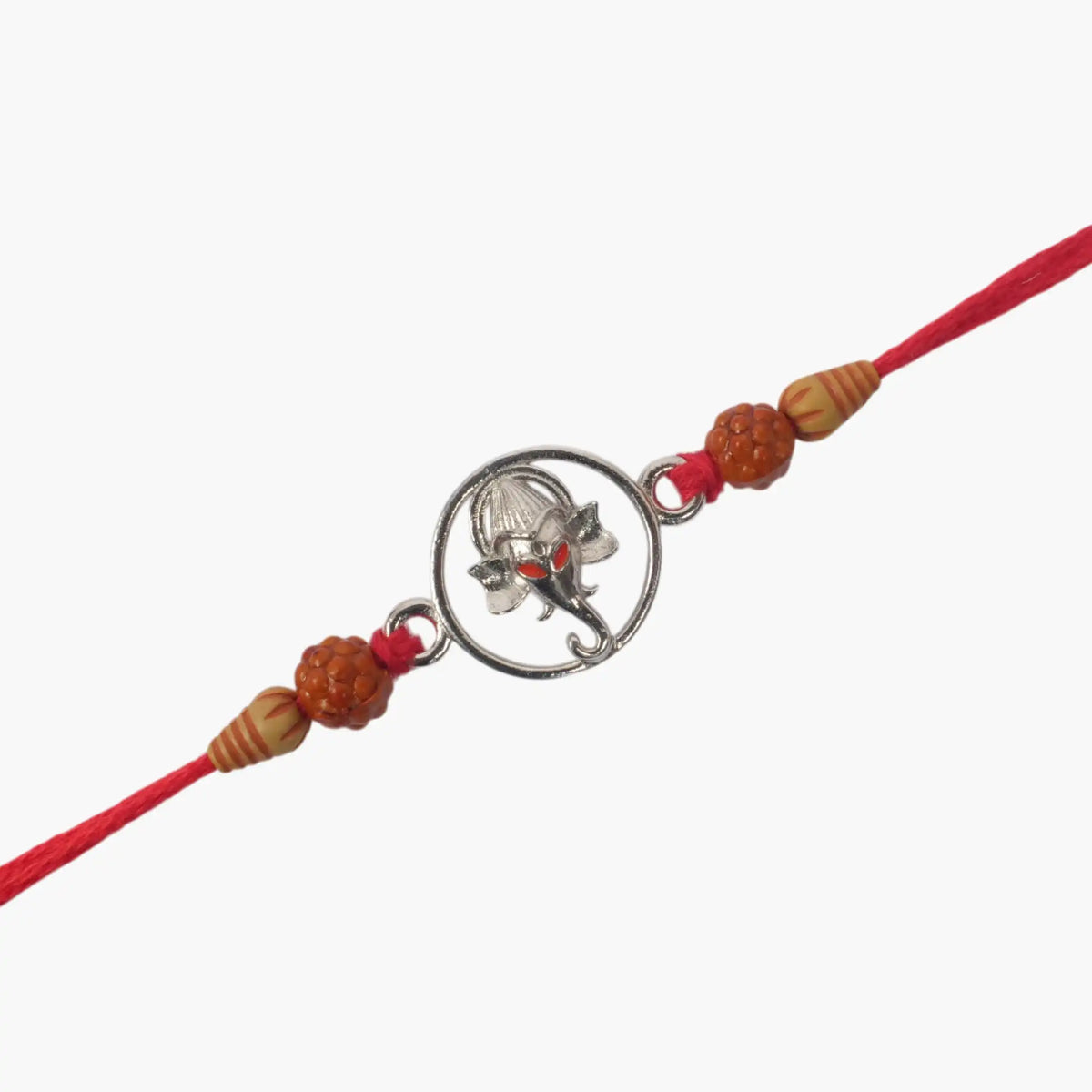 Twinklitz Sterling Silver Red Eyed Ganesha Rakhi