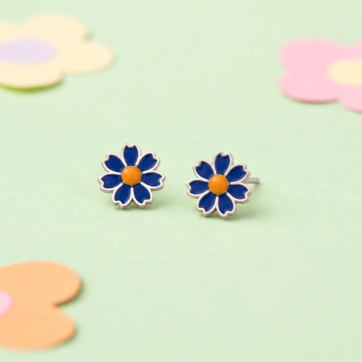 Blue Blossom Stud Earrings
