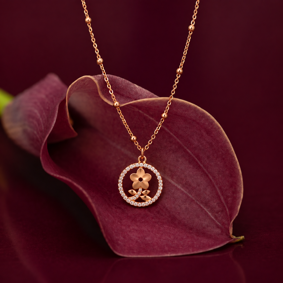 Bloom Circle Pendant Necklace