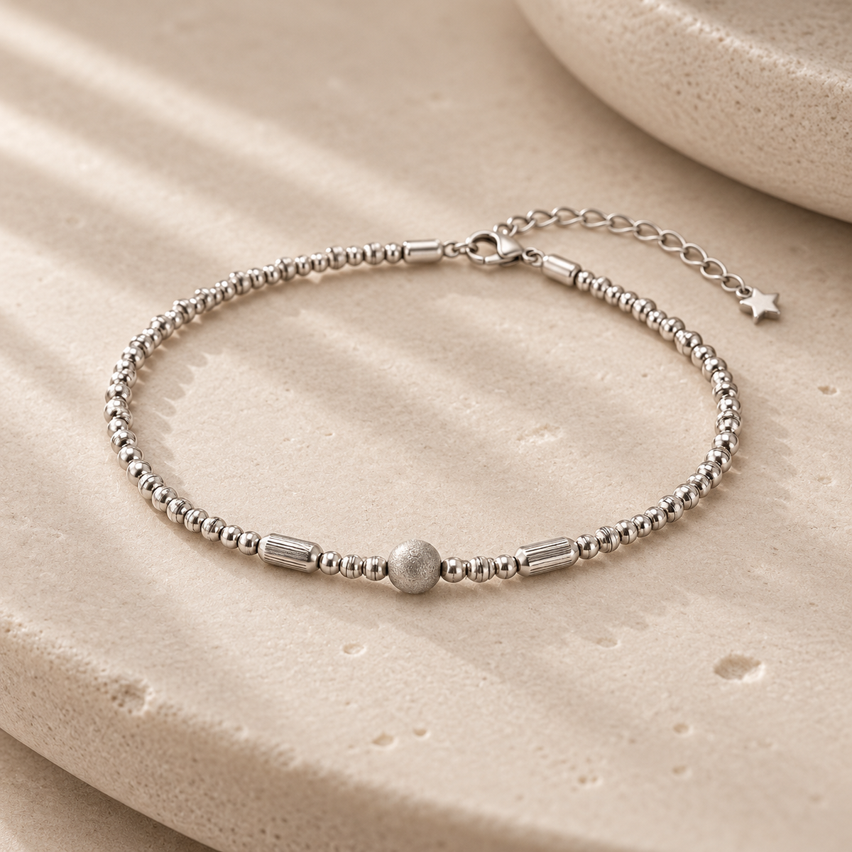Minimal Silver Bead Bracelet