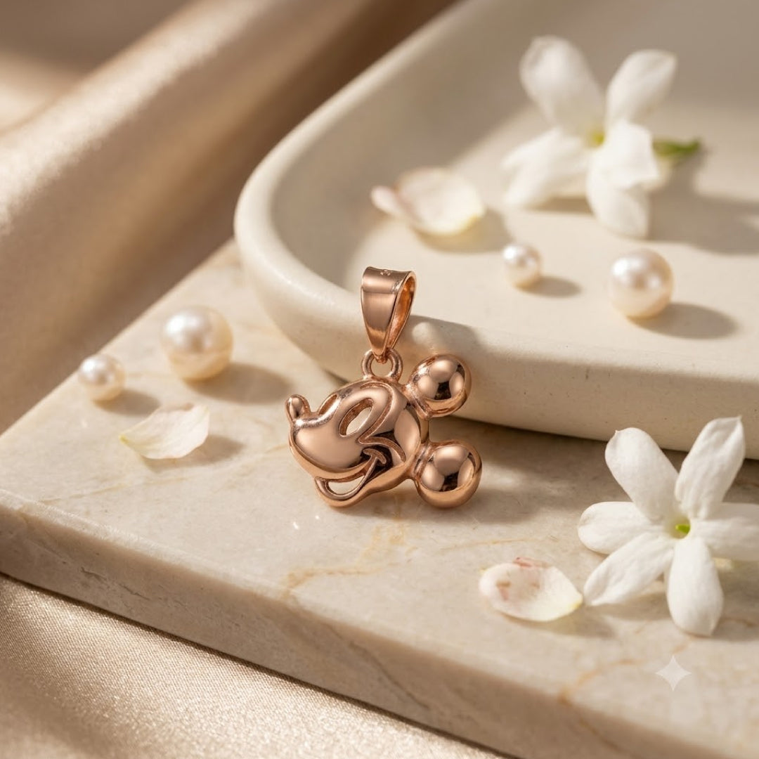 Twinklitz Sterling Silver Mickey Gold Kids Pendant