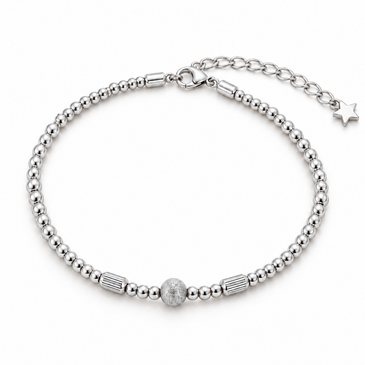 Minimal Silver Bead Bracelet