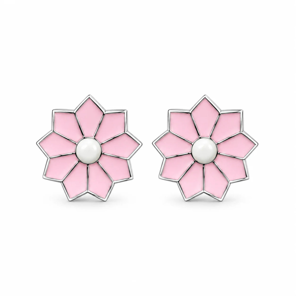 Pink Daisy Stud Earrings