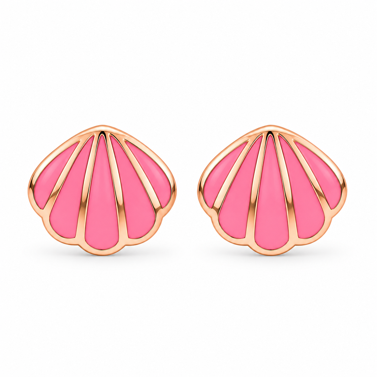 Pink Seashell Stud Earrings