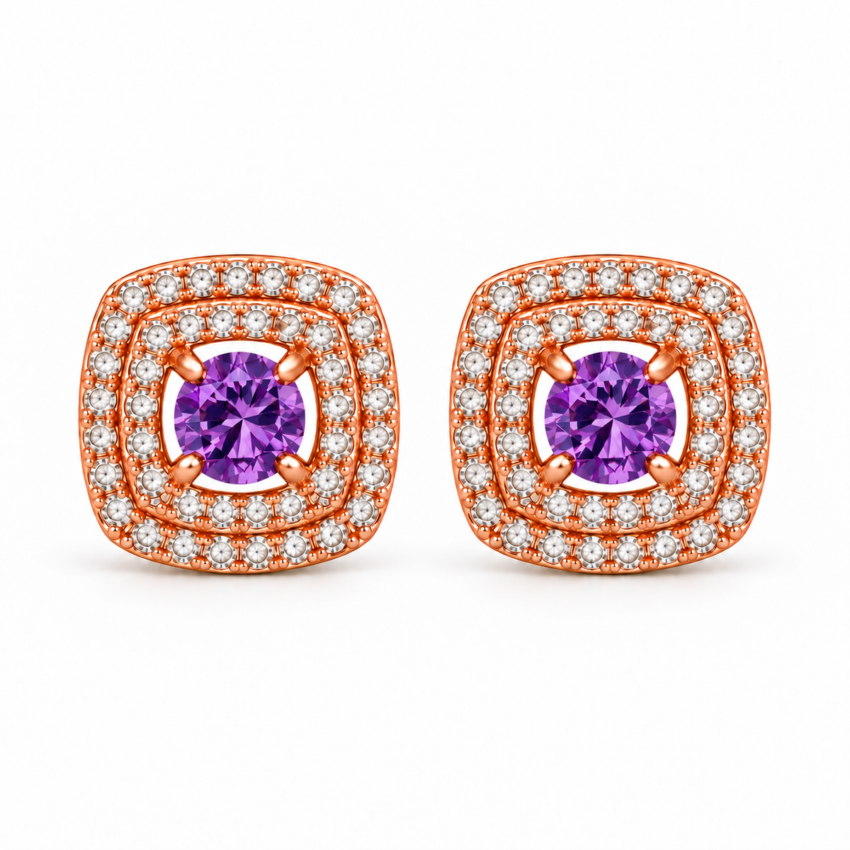 Purple Radiance Stud Earrings