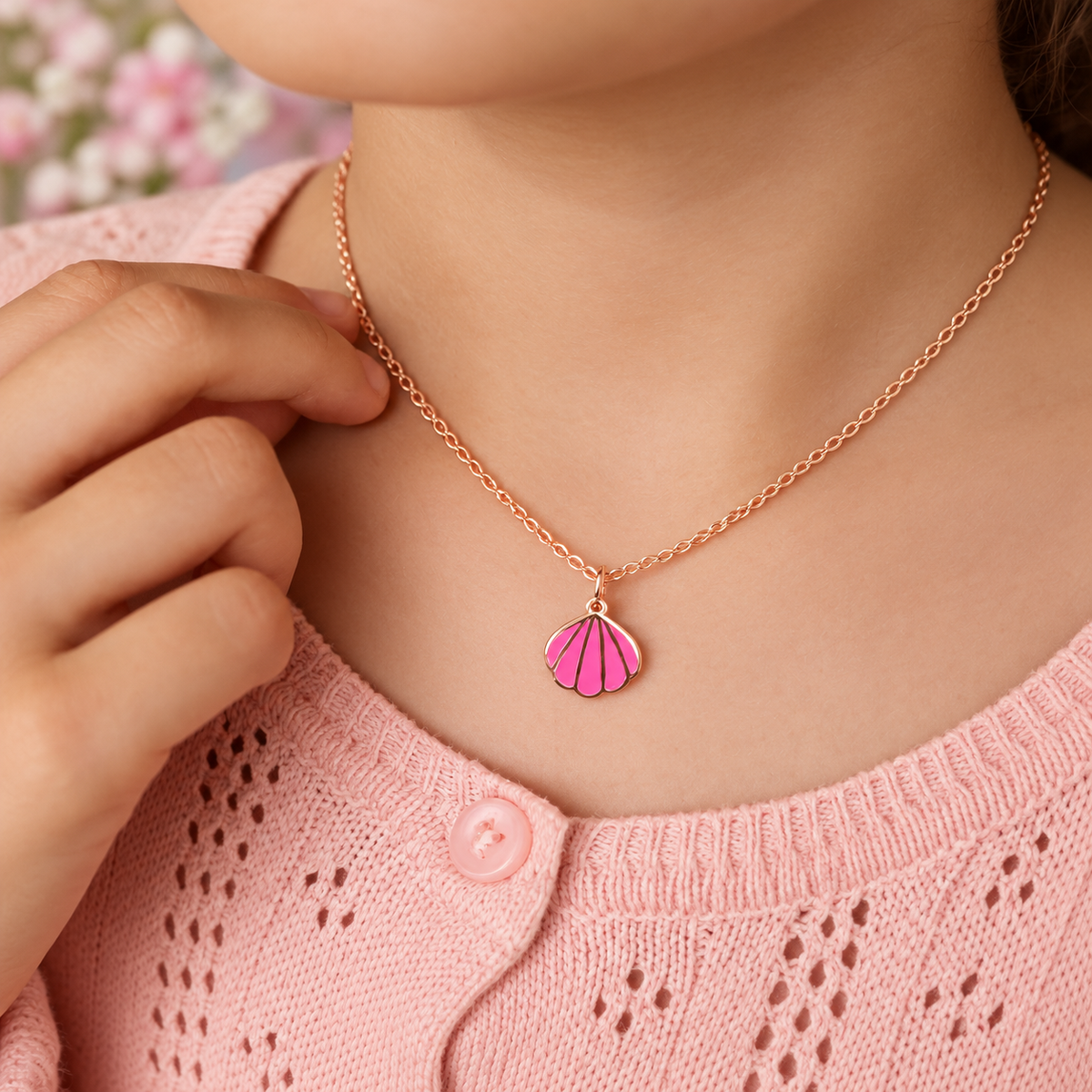 Seaside Pink Shell Necklace