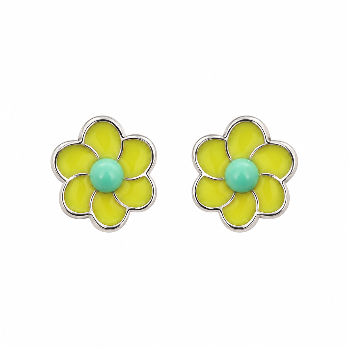 Yellow Flower Stud Earrings