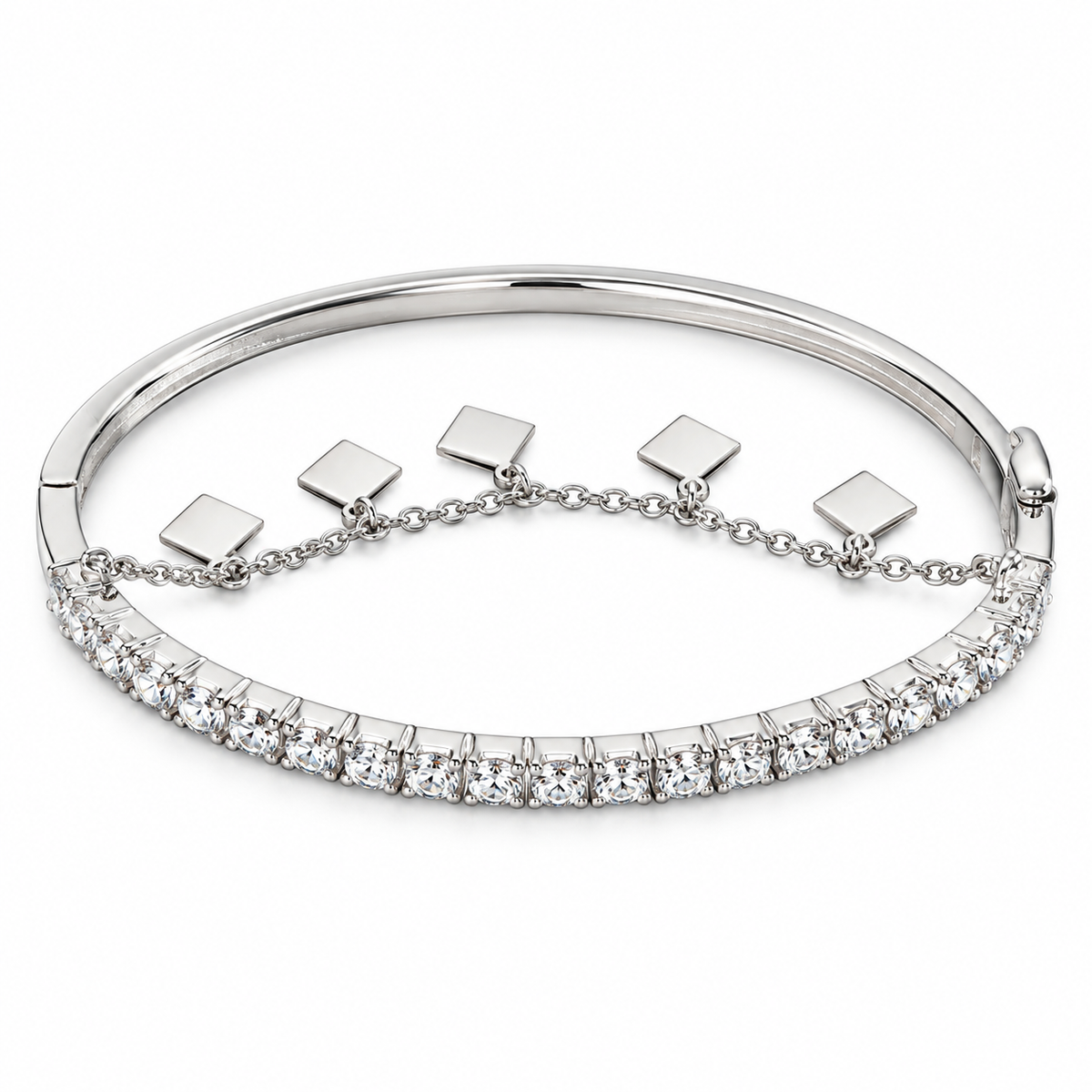 Crystal Charm Bangle Bracelet