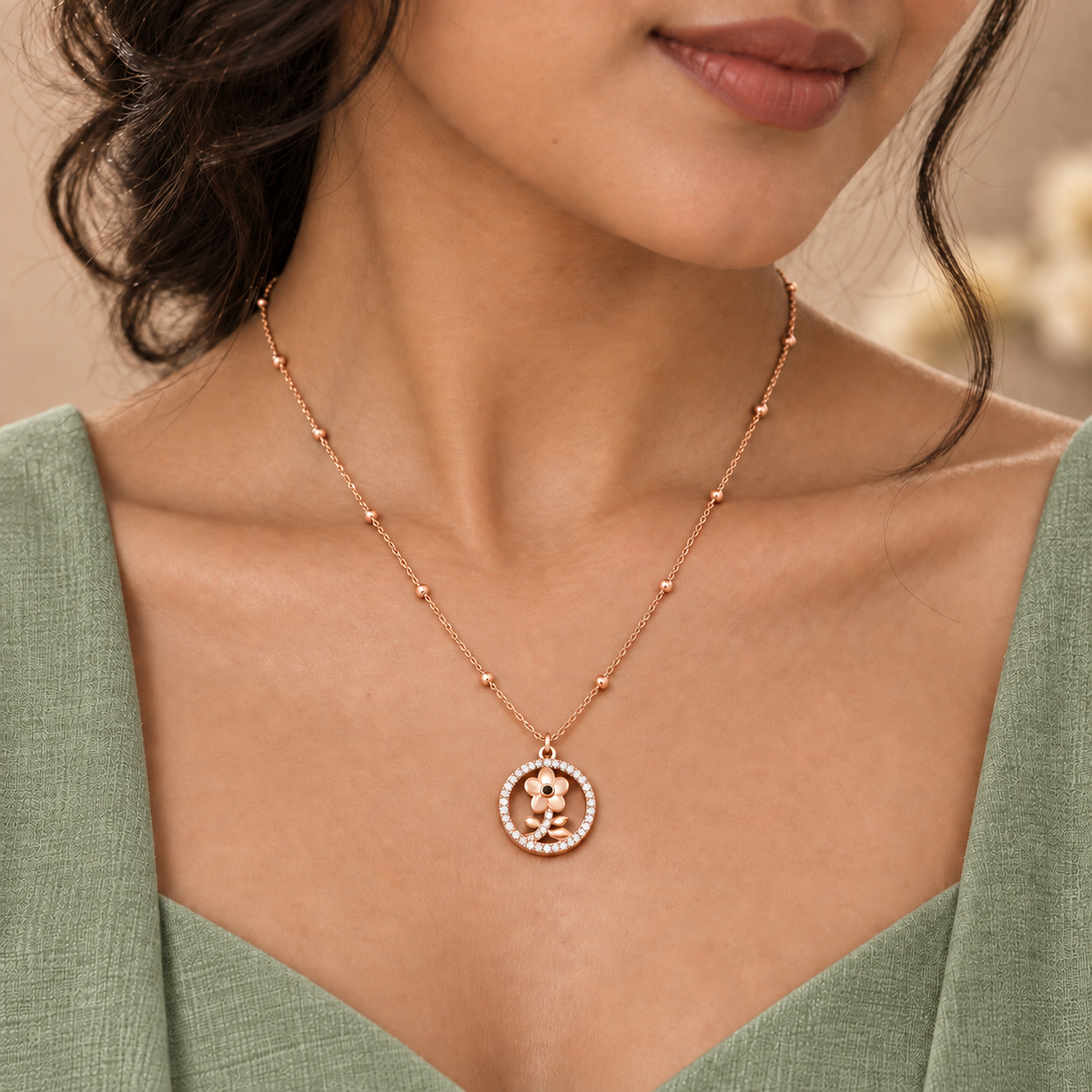 Bloom Circle Pendant Necklace