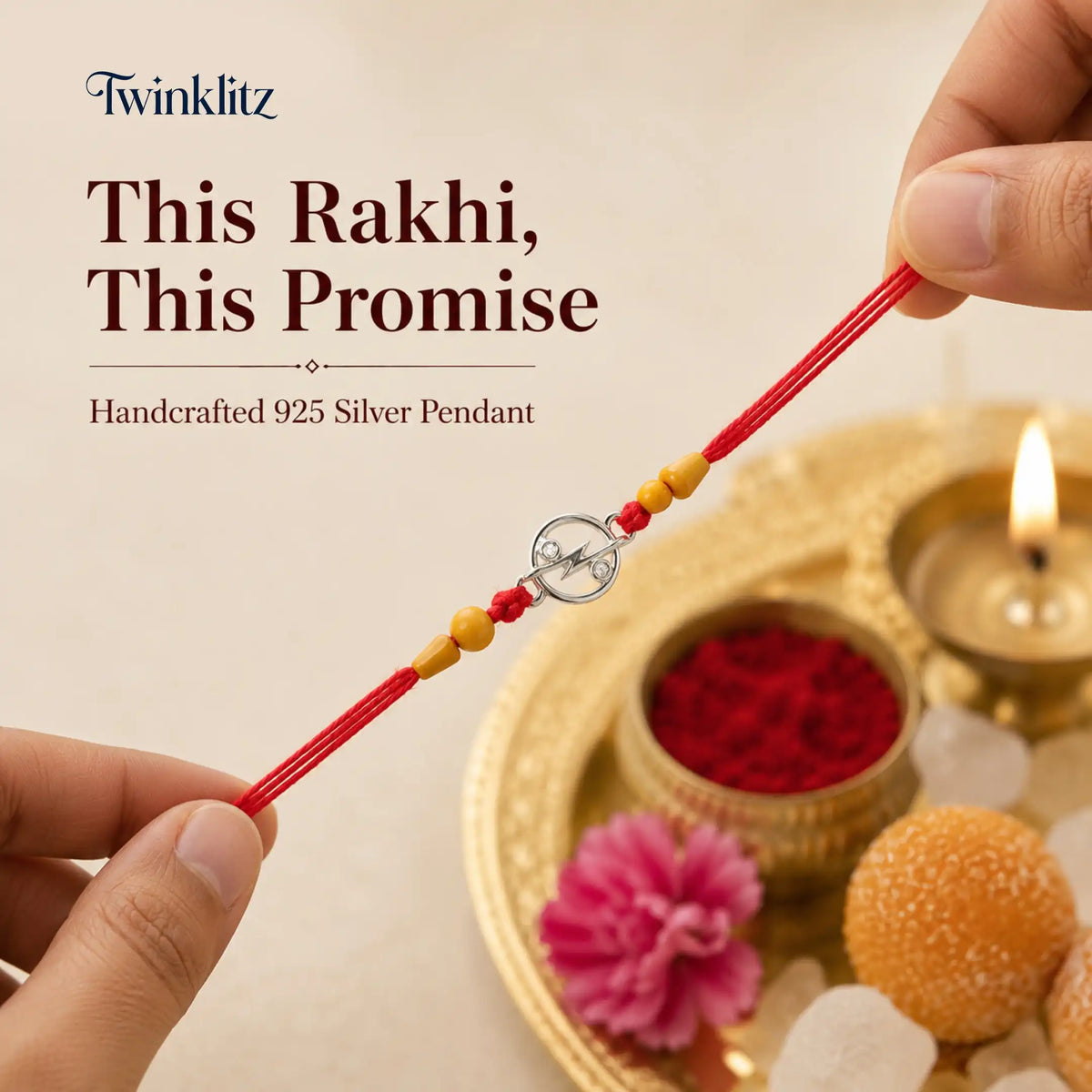 Twinklitz Modern Infinity Sterling Silver Rakhi