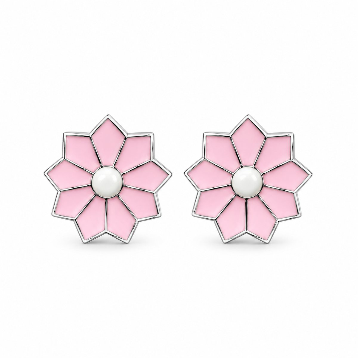 Pink Daisy Stud Earrings