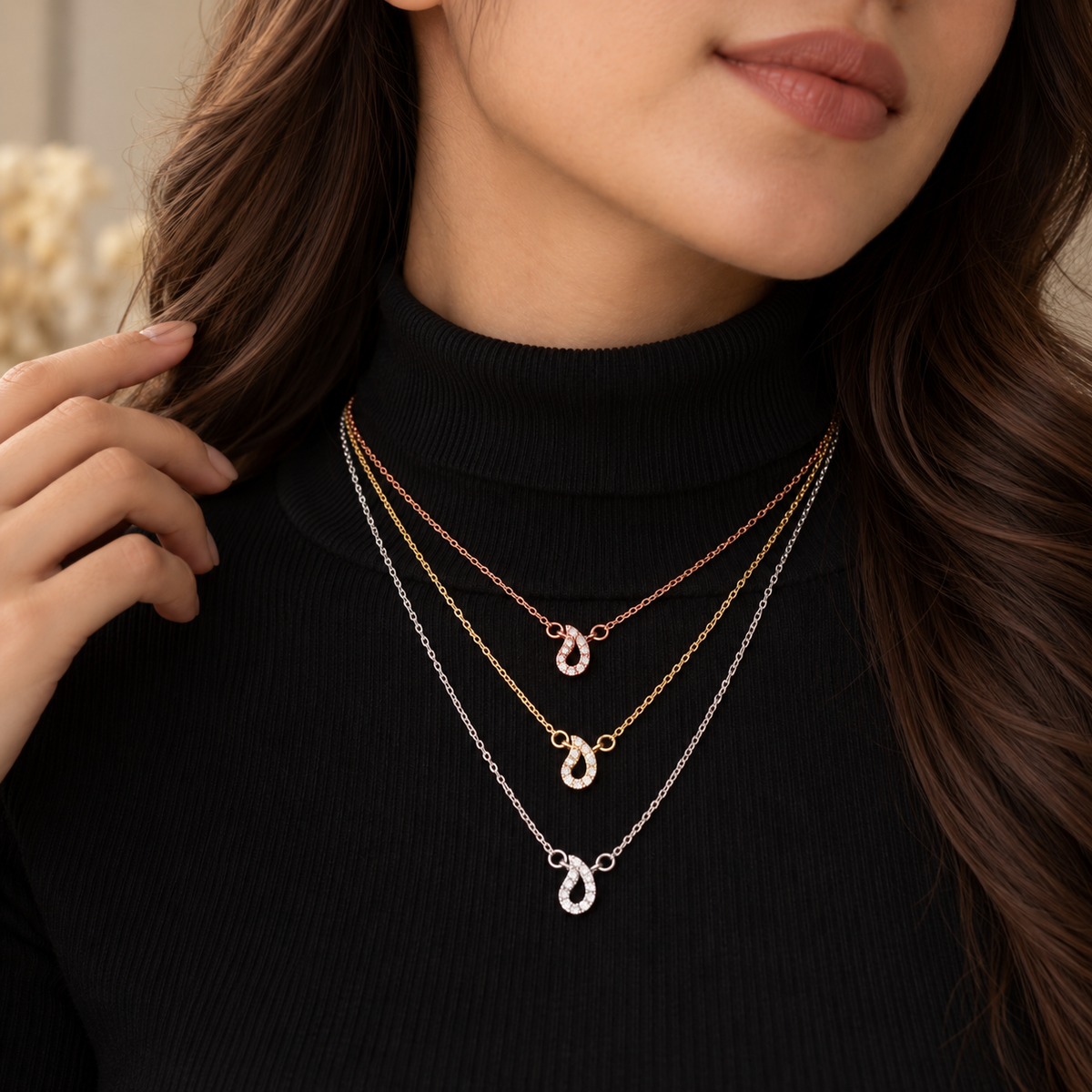 Three Tone Layered Necklace