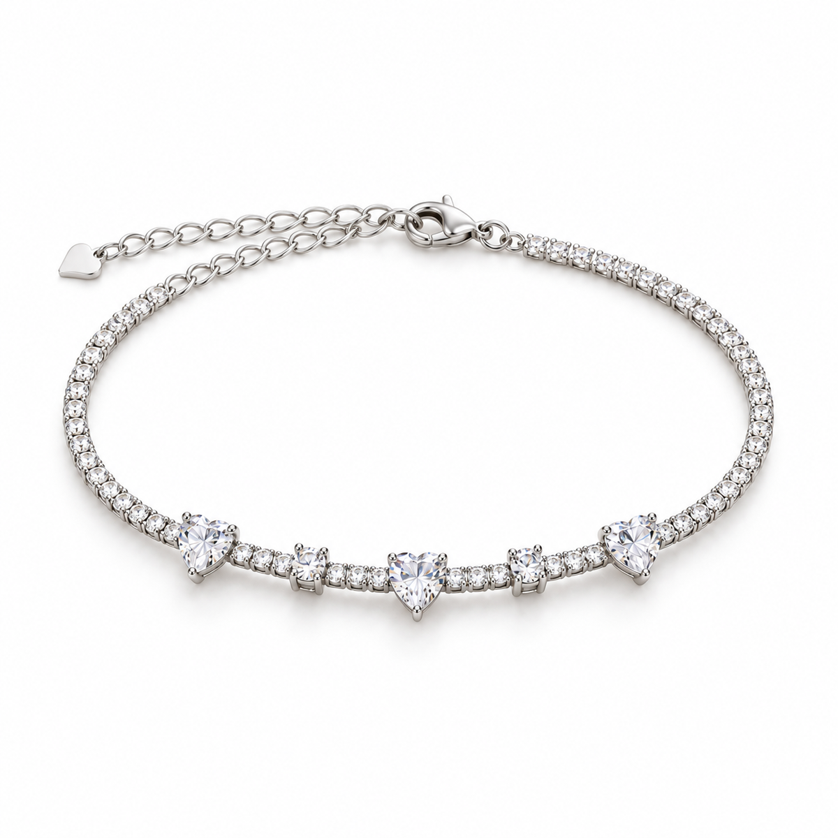 Sweetheart Crystal Tennis Bracelet