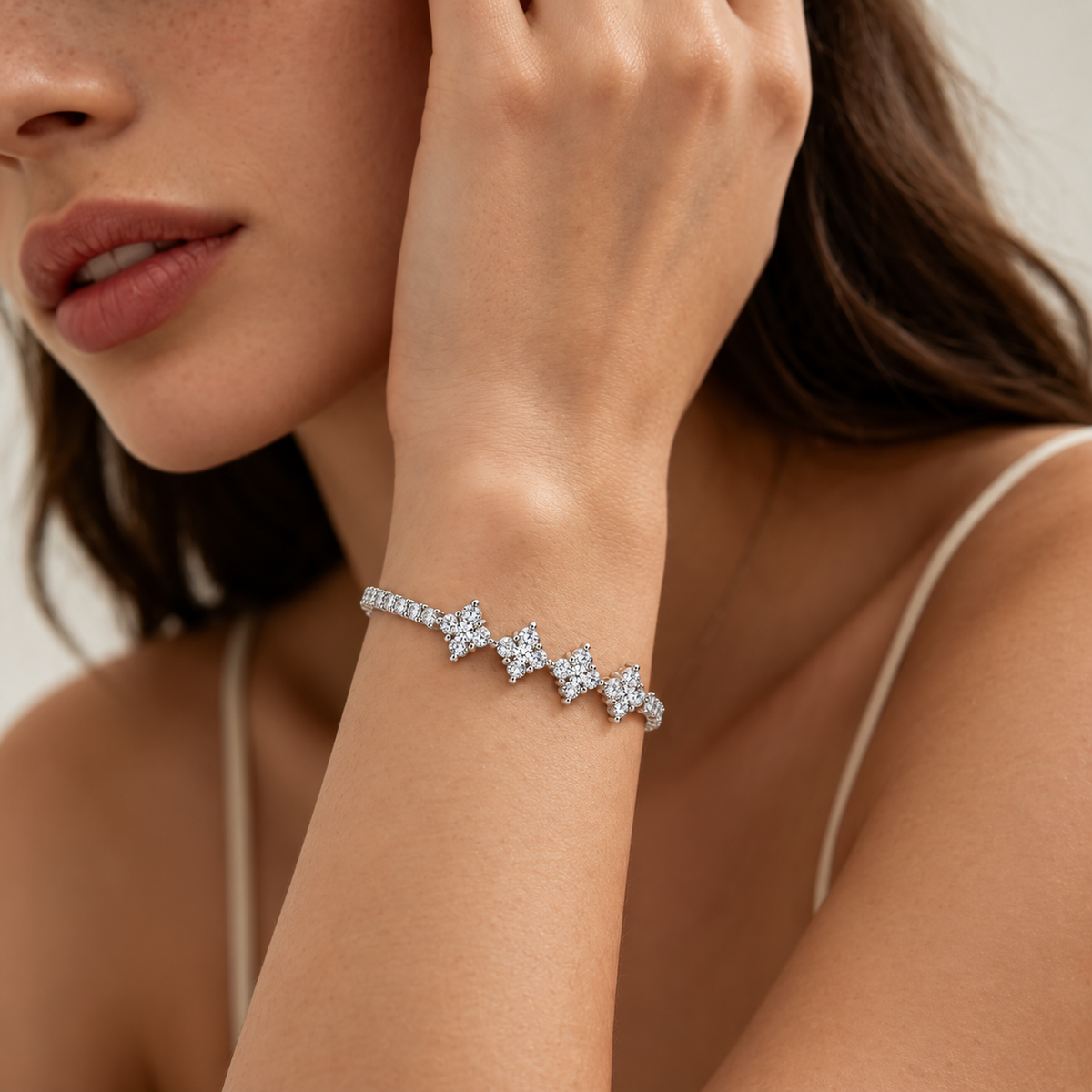 Clover Charm Tennis Bracelet