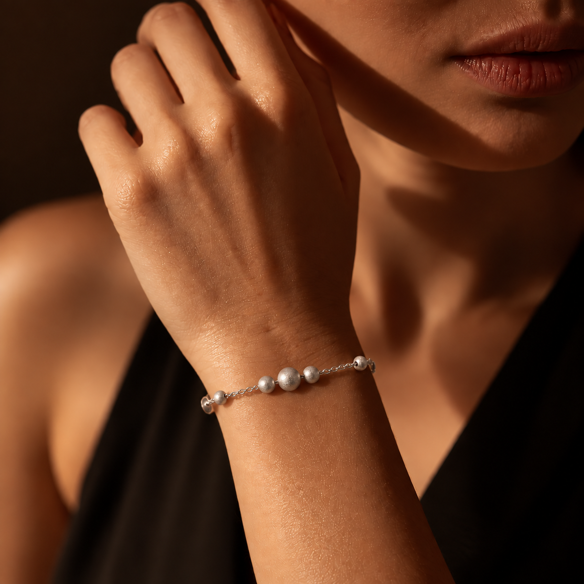 Frosted Bead Chain Bracelet
