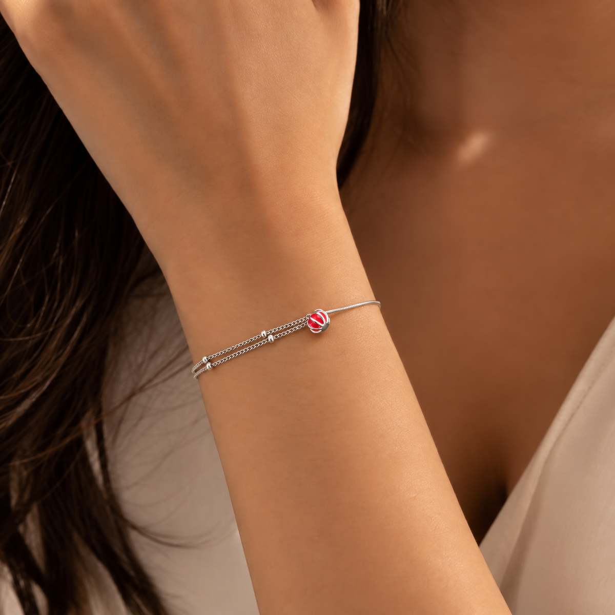 Ruby Red Bead Bracelet