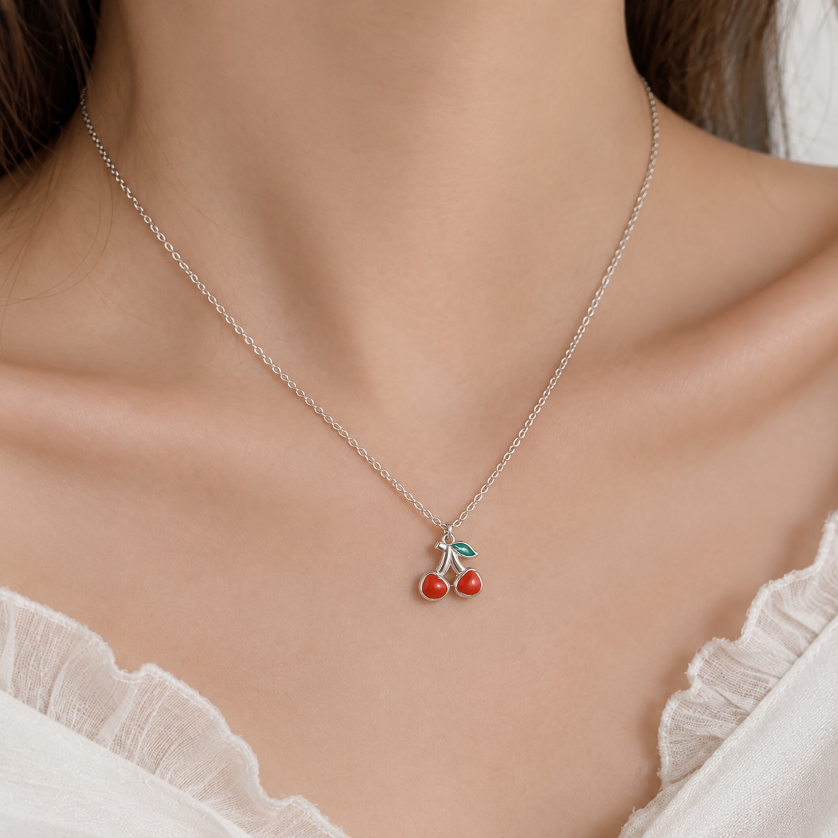 Cherry Charm Pendant Necklace
