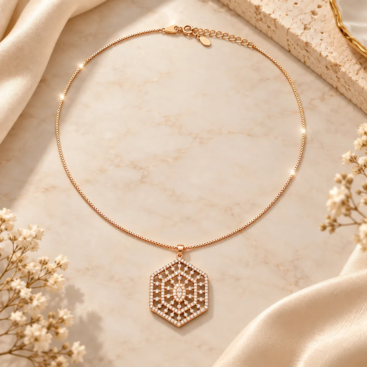 Radiant Hexagon Necklace Set