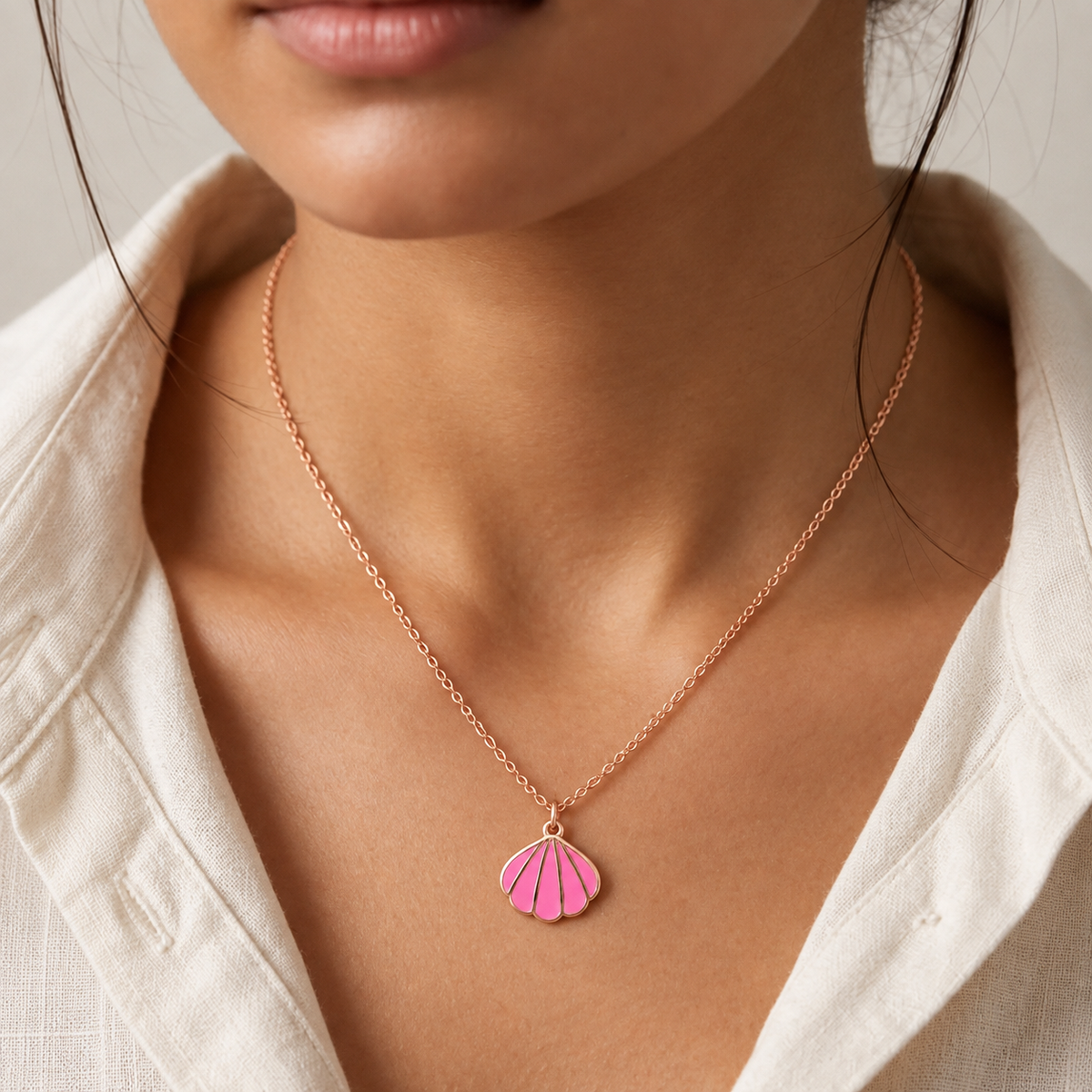 Seaside Pink Shell Necklace
