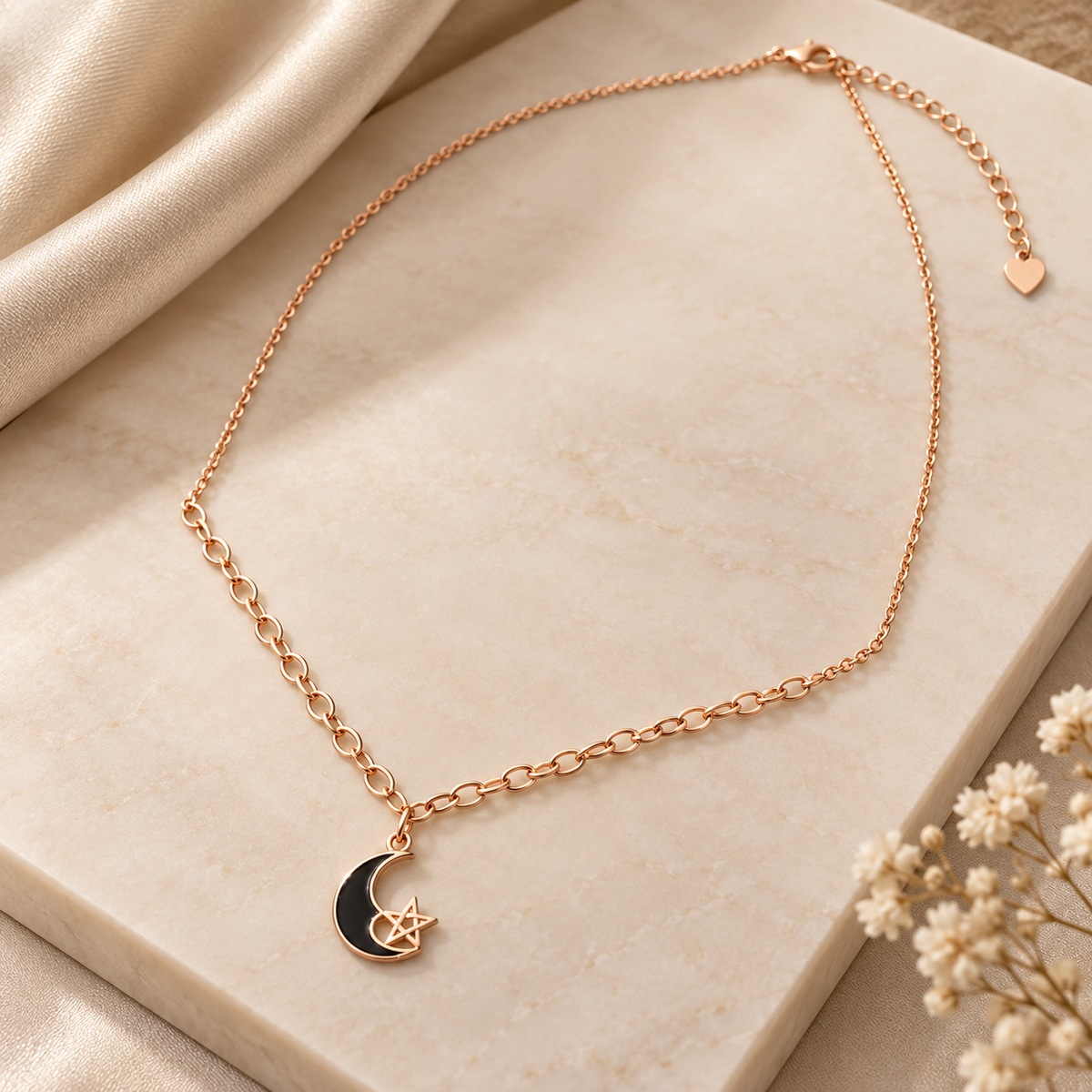 Crescent Moon & Star Necklace