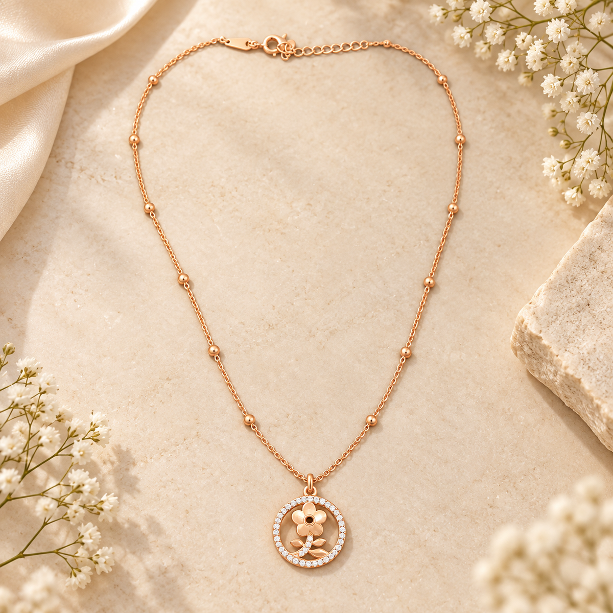 Bloom Circle Pendant Necklace
