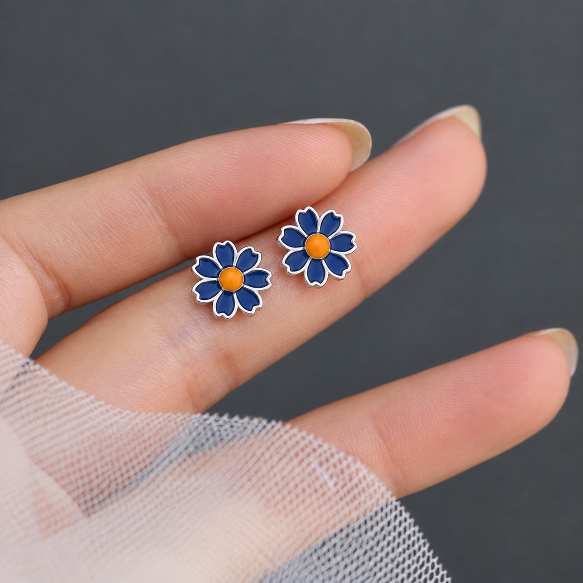 Blue Blossom Stud Earrings