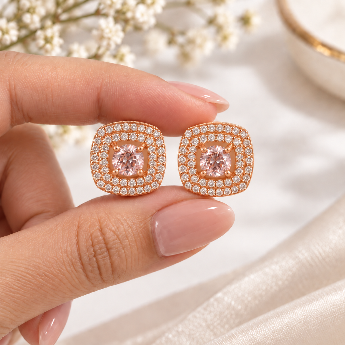 Pink Radiance Stud Earrings